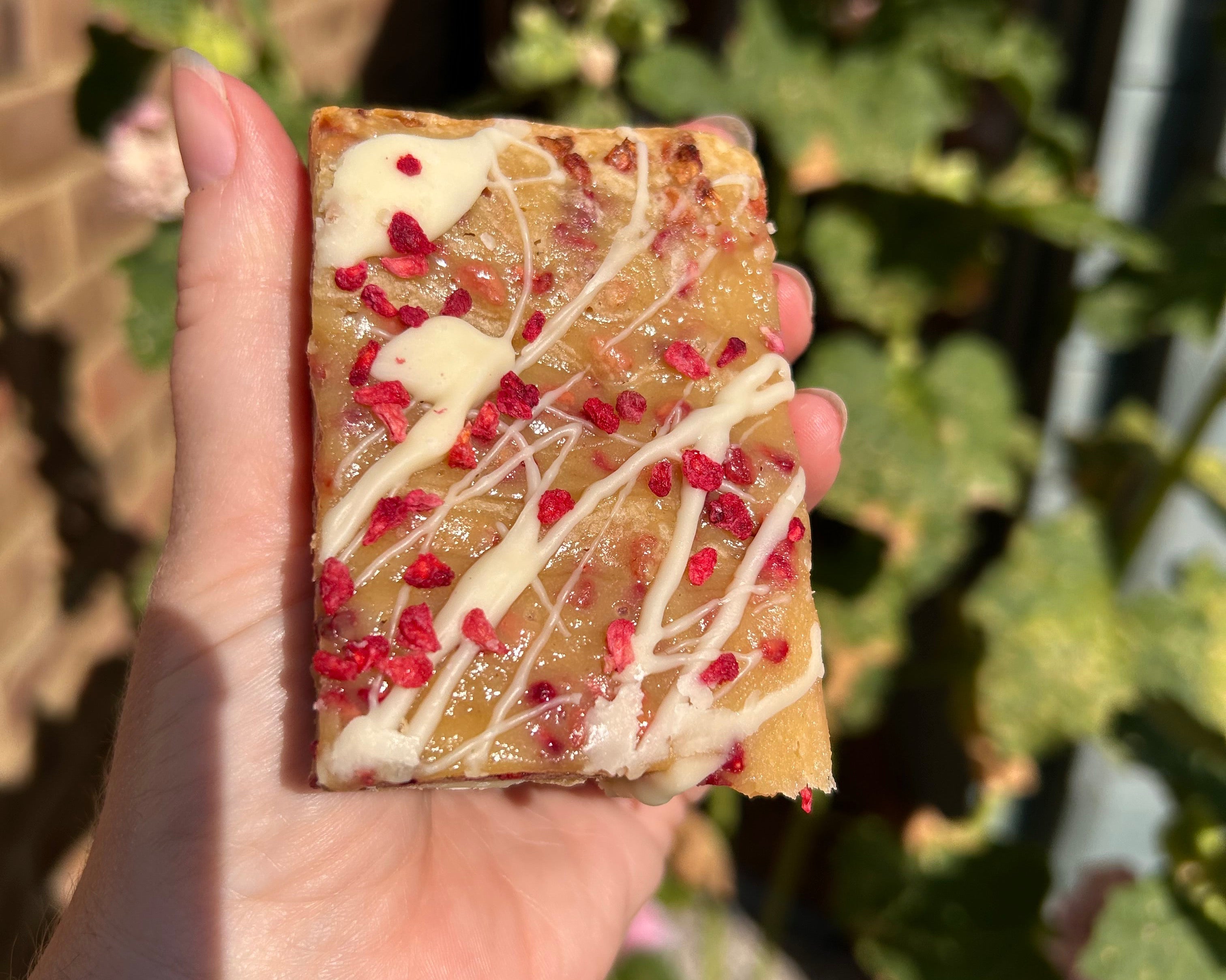 Lemon and Raspberry Blondie