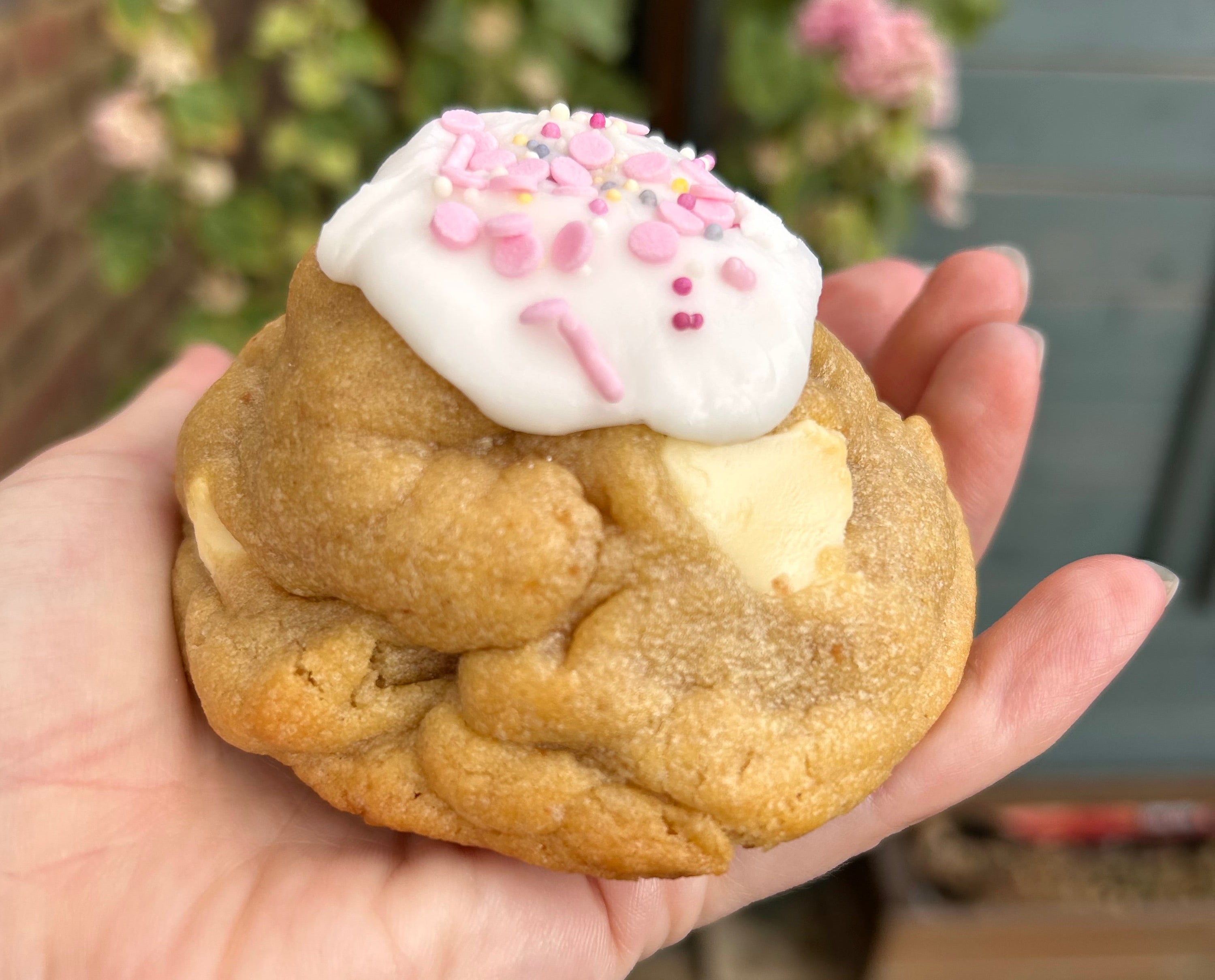 Old School Cake Stuffed Cookie